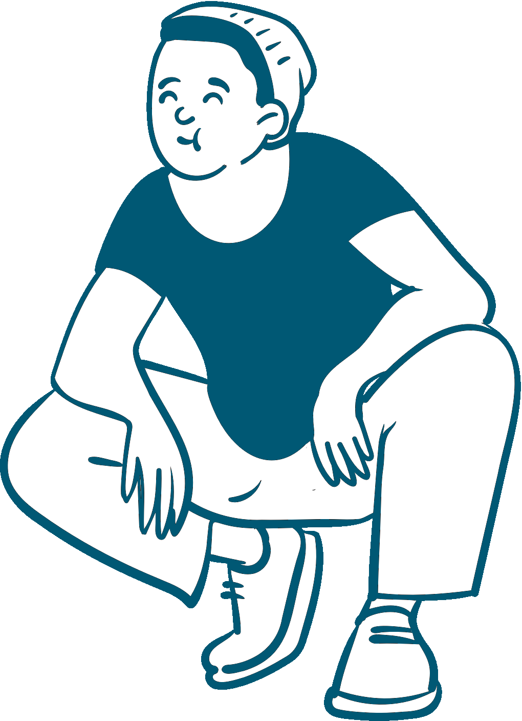 A woman smiling during an online support session